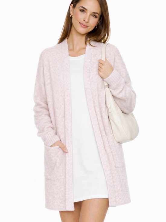 Sweaters - Fuzzy long sleeve cardigan